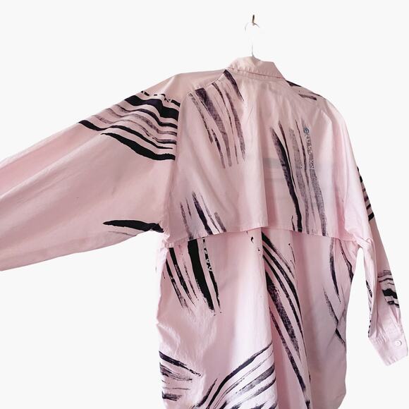 Vintage Design House Womens Size M/L Pink Abstract Art Long Sleeve Button Up - Picture 9 of 9